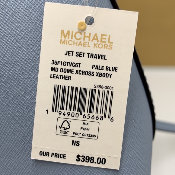 MICHAEL KORS JET SET TRAVEL DOME XCROSS XBODY PALE BLUE COLOR - Picture 13 of 13